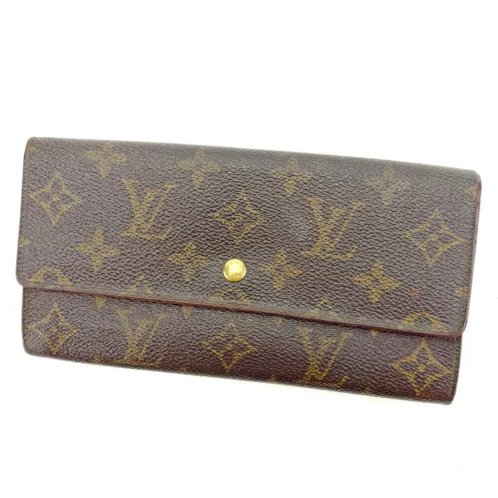 Louis Vuitton Purse Long Wallet Monogram Brown Woman Authentic Used
